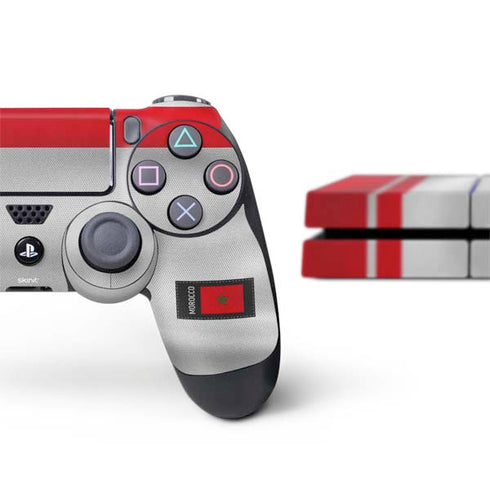 Morocco Soccer Flag PS4 Console and Controller Bundle Skin