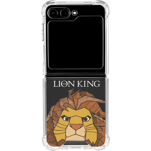 Disney The Lion King Mosaic Simba Art Galaxy Z Flip5 5G Clear Case
