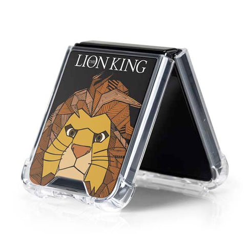 Disney The Lion King Mosaic Simba Art Galaxy Z Flip5 5G Clear Case