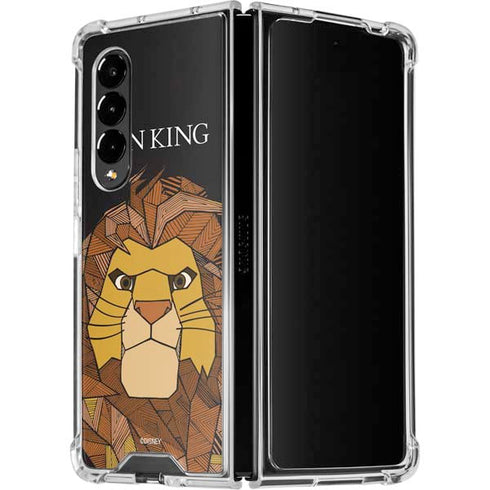 Disney The Lion King Mosaic Simba Art Galaxy Z Fold4 5G Clear Case