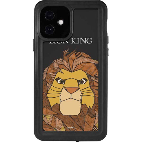 Disney The Lion King Mosaic Simba Art iPhone 12 Waterproof Case