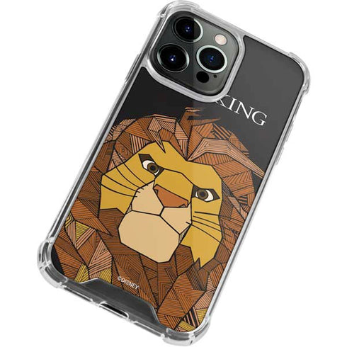 Disney The Lion King Mosaic Simba Art iPhone 14 Pro Clear Case
