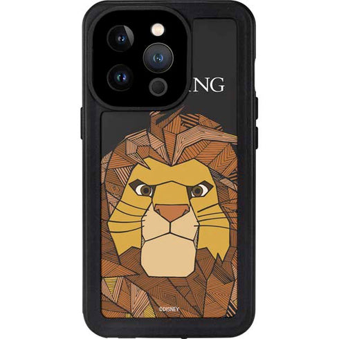 Disney The Lion King Mosaic Simba Art iPhone 14 Pro Waterproof Case