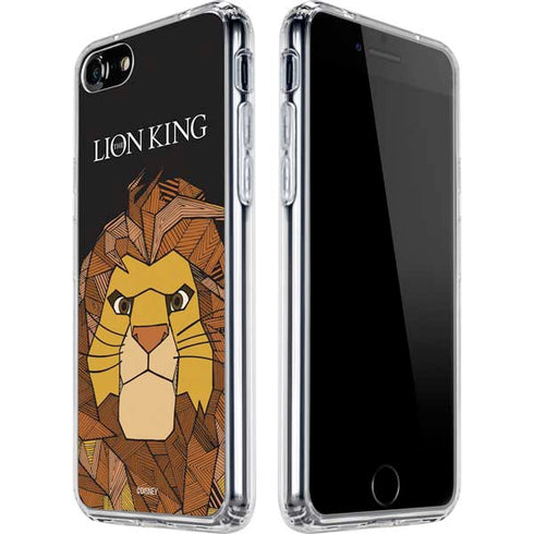 Disney The Lion King Mosaic Simba Art iPhone SE (2nd & 3rd Gen) Clear Case