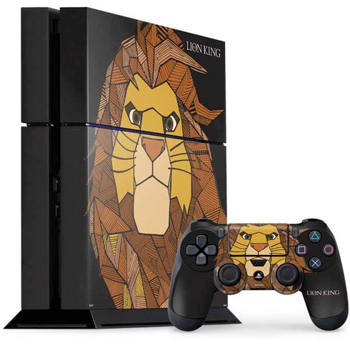 Disney The Lion King Mosaic Simba Art PS4 Console and Controller Bundle Skin