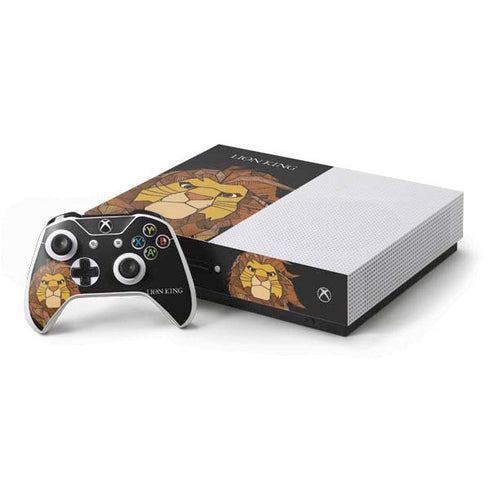 Disney The Lion King Mosaic Simba Art Xbox One S Console and Controller Bundle Skin