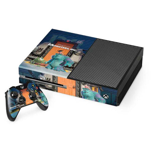 Disney Monsters Inc. Movie Poster Xbox One Console and Controller Bundle Skin