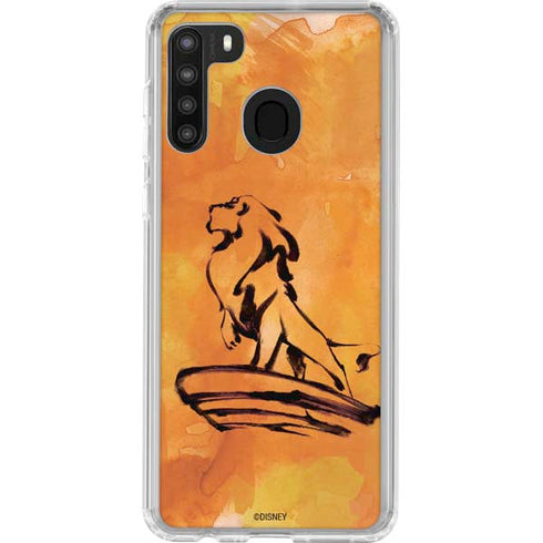 Disney The Lion King Mufasa Water Color Art Galaxy A21 Clear Case