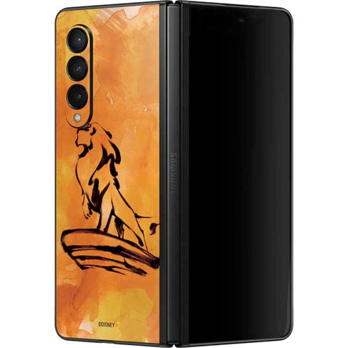 Disney The Lion King Mufasa Water Color Art Galaxy Z Fold3 5G Skin