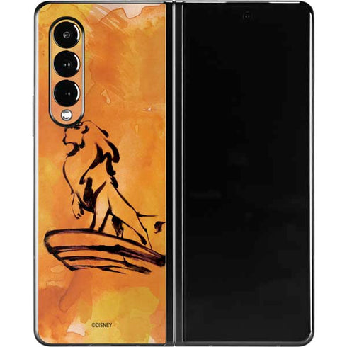 Disney The Lion King Mufasa Water Color Art Galaxy Z Fold3 5G Skin