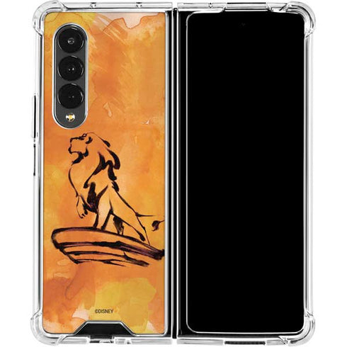Disney The Lion King Mufasa Water Color Art Galaxy Z Fold4 5G Clear Case