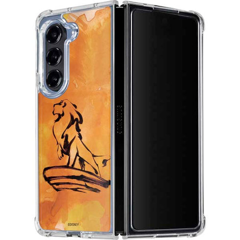 Disney The Lion King Mufasa Water Color Art Galaxy Z Fold5 5G Clear Case