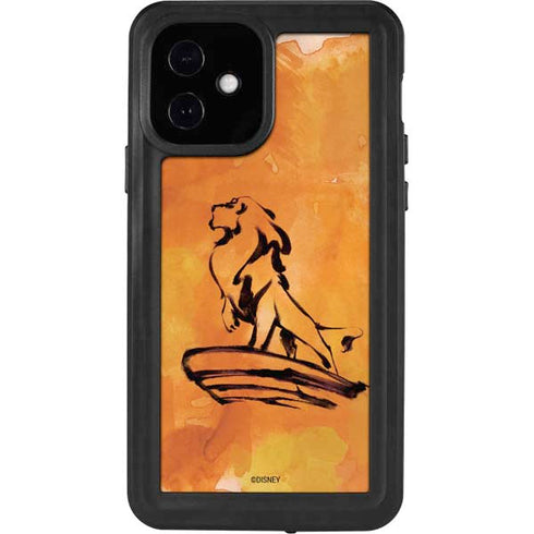 Disney The Lion King Mufasa Water Color Art iPhone 12 Waterproof Case
