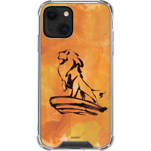 Disney The Lion King Mufasa Water Color Art iPhone 14 Plus Clear Case