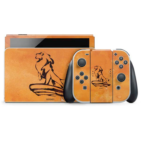 Disney The Lion King Mufasa Water Color Art Nintendo Switch OLED (2021) Skin