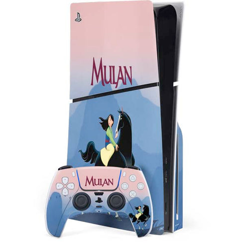 Disney Mulan Riding Khan PS5 Slim Disk Bundle Skin