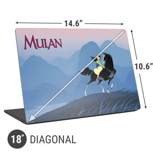 Disney Mulan Riding Khan Universal Laptop 18in (14.6 x 10.6in) Skin