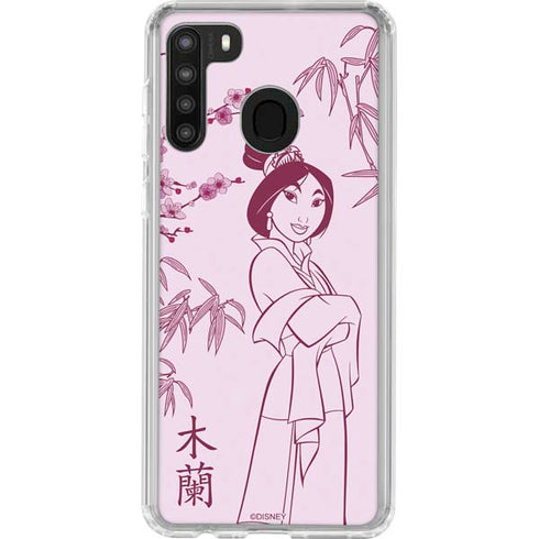 Disney Mulan Character Art Galaxy A21 Clear Case