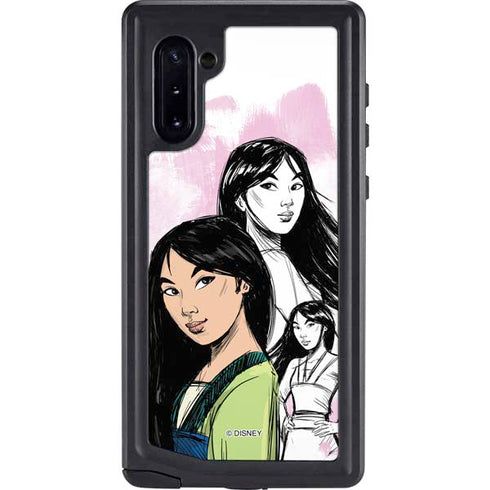 Disney Princess Mulan Sketch Galaxy Note 10 Waterproof Case