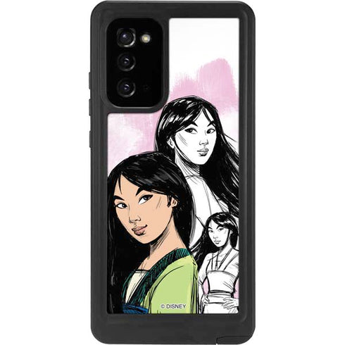 Disney Princess Mulan Sketch Galaxy Note20 5G Waterproof Case