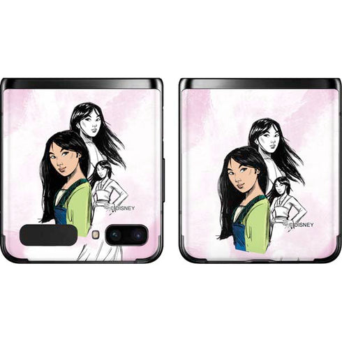 Disney Princess Mulan Sketch Galaxy Z Flip Skin