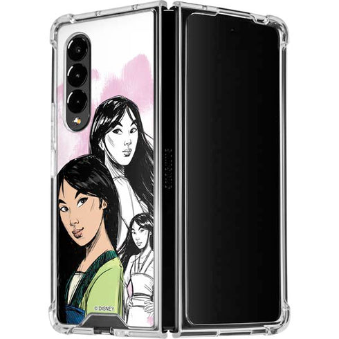Disney Princess Mulan Sketch Galaxy Z Fold4 5G Clear Case