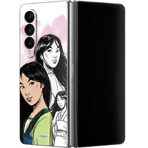 Disney Princess Mulan Sketch Galaxy Z Fold4 5G Skin