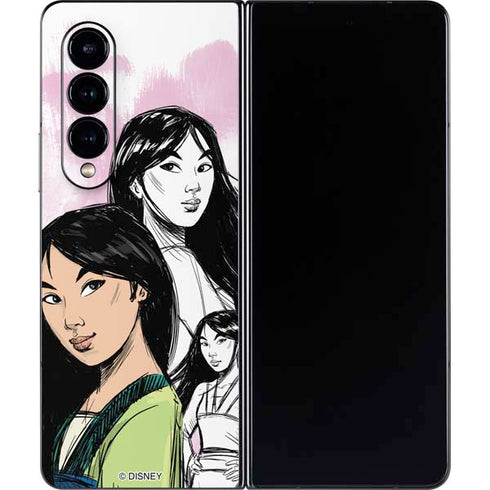 Disney Princess Mulan Sketch Galaxy Z Fold4 5G Skin