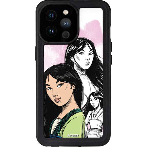 Disney Princess Mulan Sketch iPhone 14 Pro Max Waterproof Case
