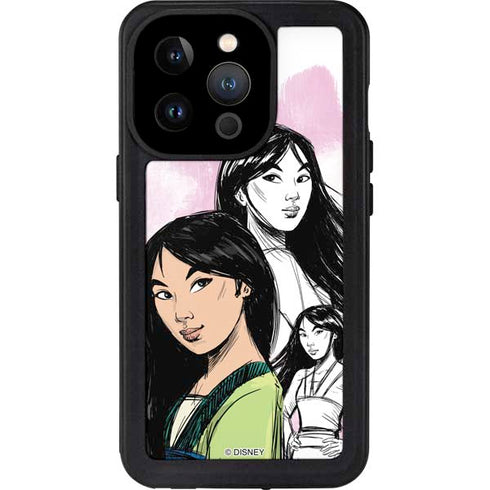 Disney Princess Mulan Sketch iPhone 14 Pro Waterproof Case