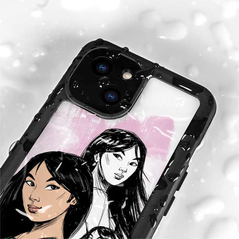 Disney Princess Mulan Sketch iPhone 15 Waterproof Case