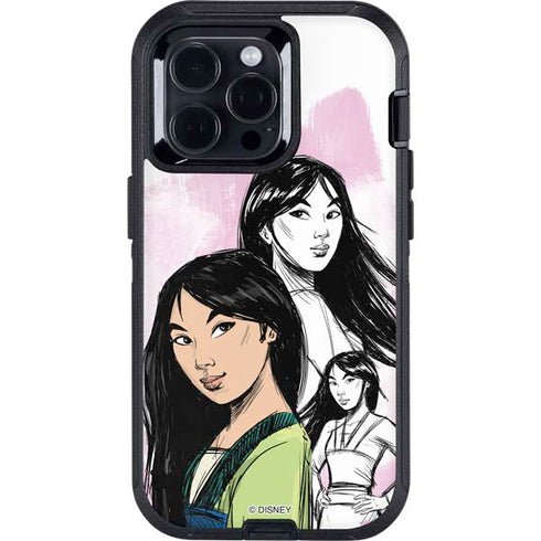 Disney Princess Mulan Sketch Otterbox Defender iPhone Skin