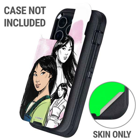 Disney Princess Mulan Sketch Otterbox Defender iPhone Skin