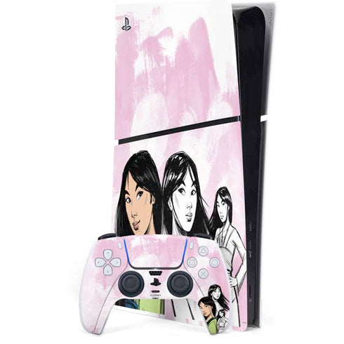 Disney Princess Mulan Sketch PS5 Slim Digital Edition Console Skin