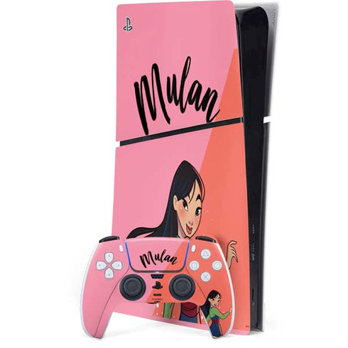 Disney Princess Mulan Art PS5 Slim Digital Edition Console Skin