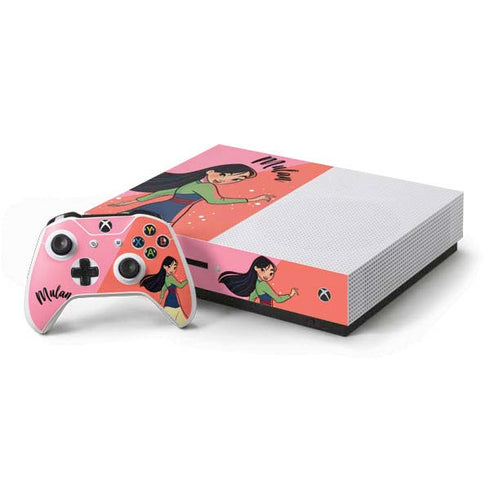 Disney Princess Mulan Art Xbox One S Console and Controller Bundle Skin