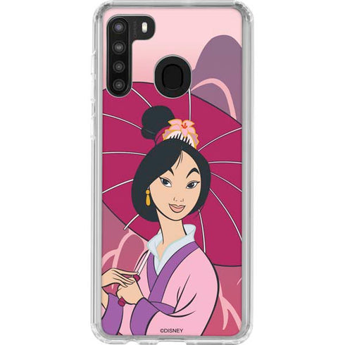 Disney Mulan with Umbrella Galaxy A21 Clear Case