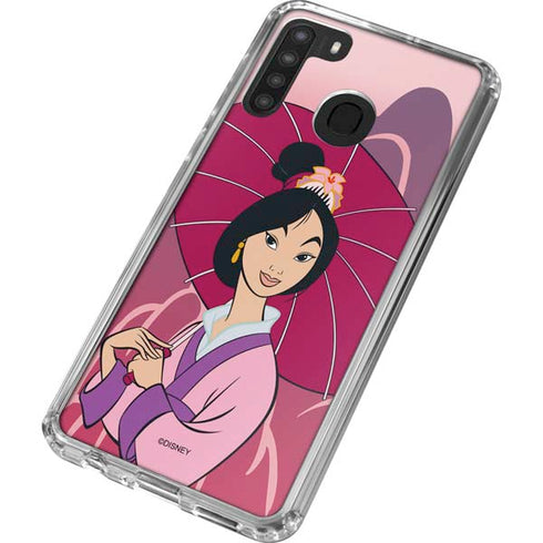Disney Mulan with Umbrella Galaxy A21 Clear Case