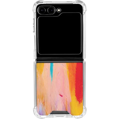 Multicolor Brush Stroke by Etta Vee Galaxy Z Flip5 5G Clear Case