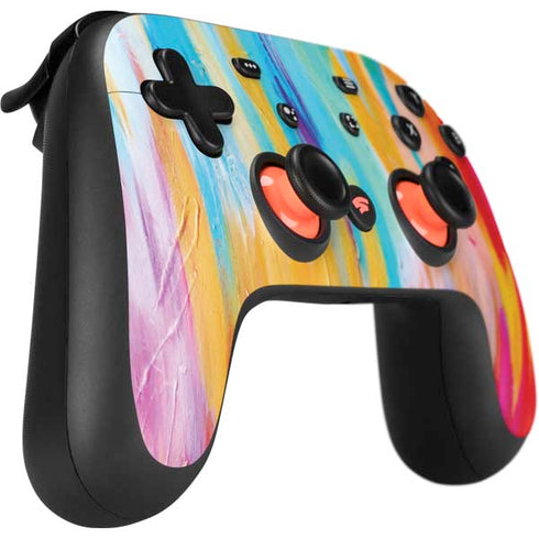 Etta Vee Multicolor Brush Stroke Google Stadia Controller Skin