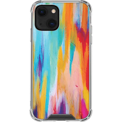 Multicolor Brush Stroke by Etta Vee iPhone 15 Plus Clear Case