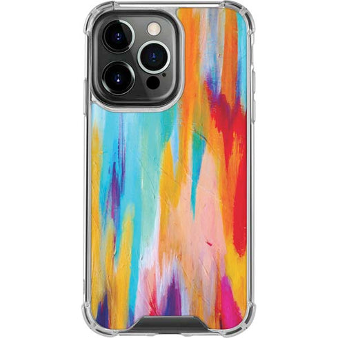 Etta Vee Multicolor Brush Stroke iPhone 14 Pro Clear Case