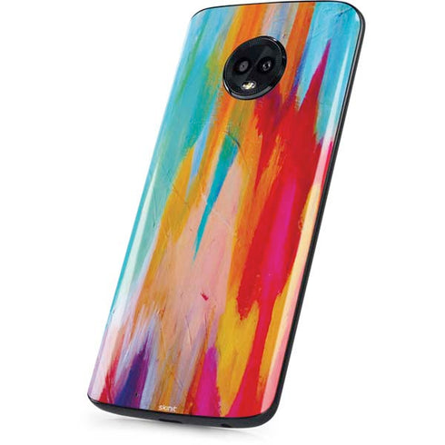 Etta Vee Multicolor Brush Stroke Moto G6 Skin
