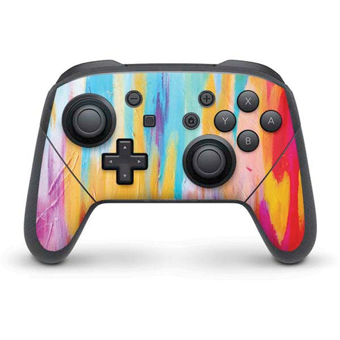 Etta Vee Multicolor Brush Stroke Nintendo Switch Pro Controller Skin