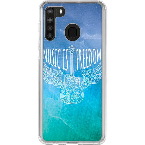 Music Is Freedom Galaxy A21 Clear Case