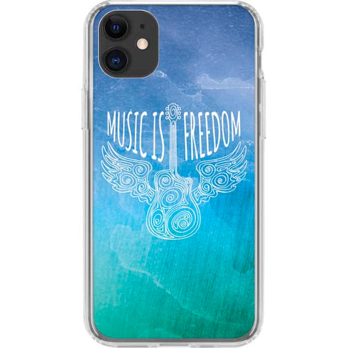 Music Is Freedom iPhone 11 Clear Case