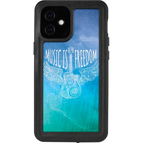 Music Is Freedom iPhone 12 Mini Waterproof Case