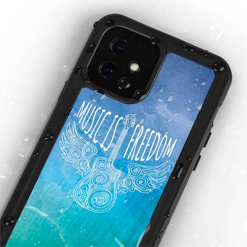 Music Is Freedom iPhone 12 Mini Waterproof Case