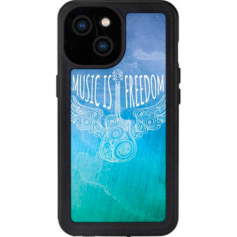Music Is Freedom iPhone 13 Mini Waterproof Case