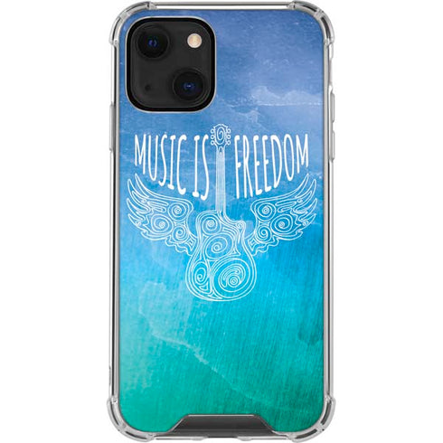 Music Is Freedom iPhone 15 Plus Clear Case